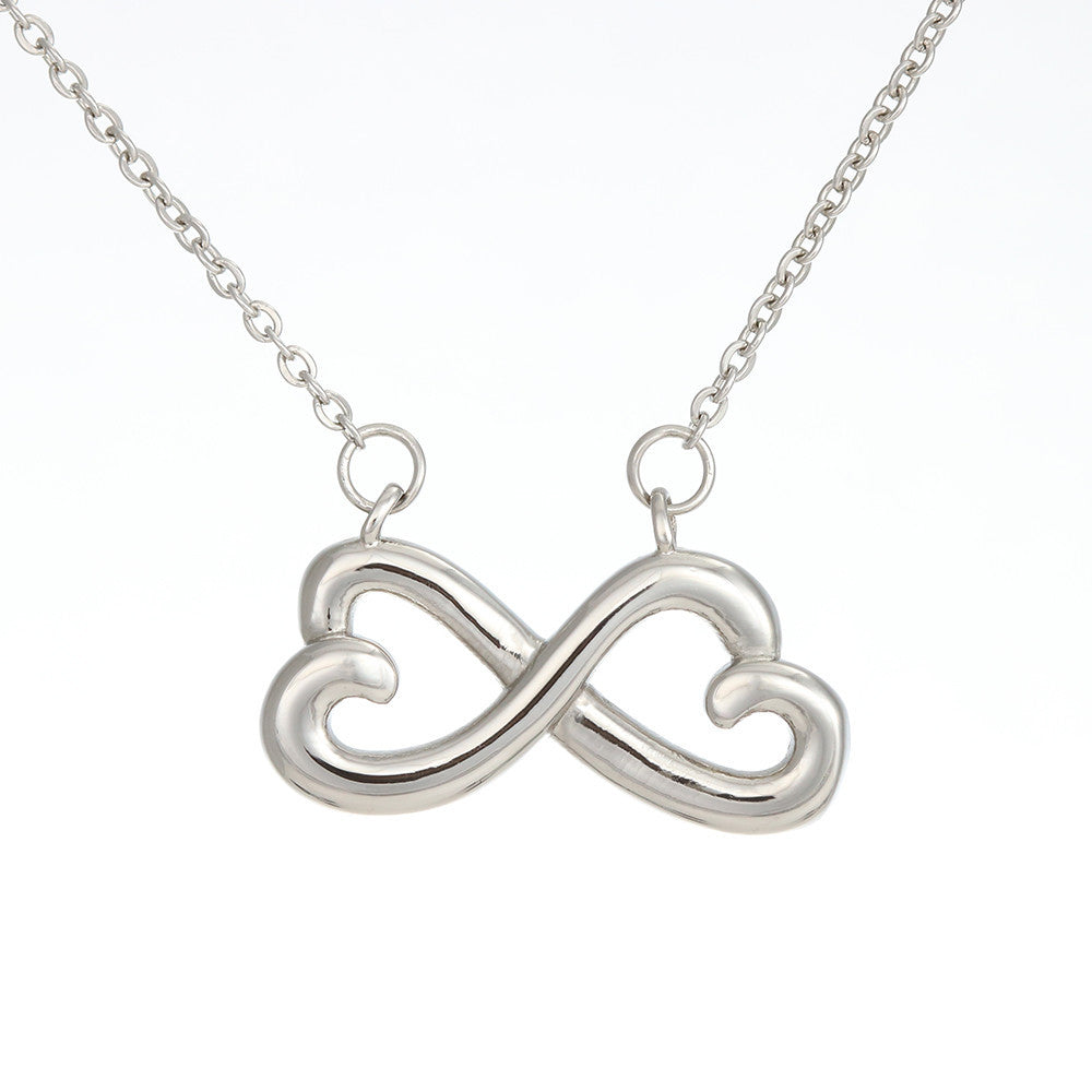 Infinity Hearts Necklace With Special Gift Message To Daughter From Mom