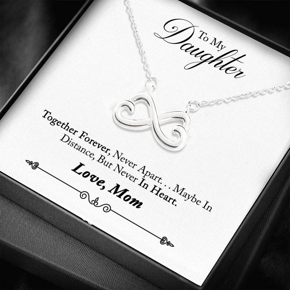Infinity Hearts Necklace With Special Gift Message To Daughter From Mom
