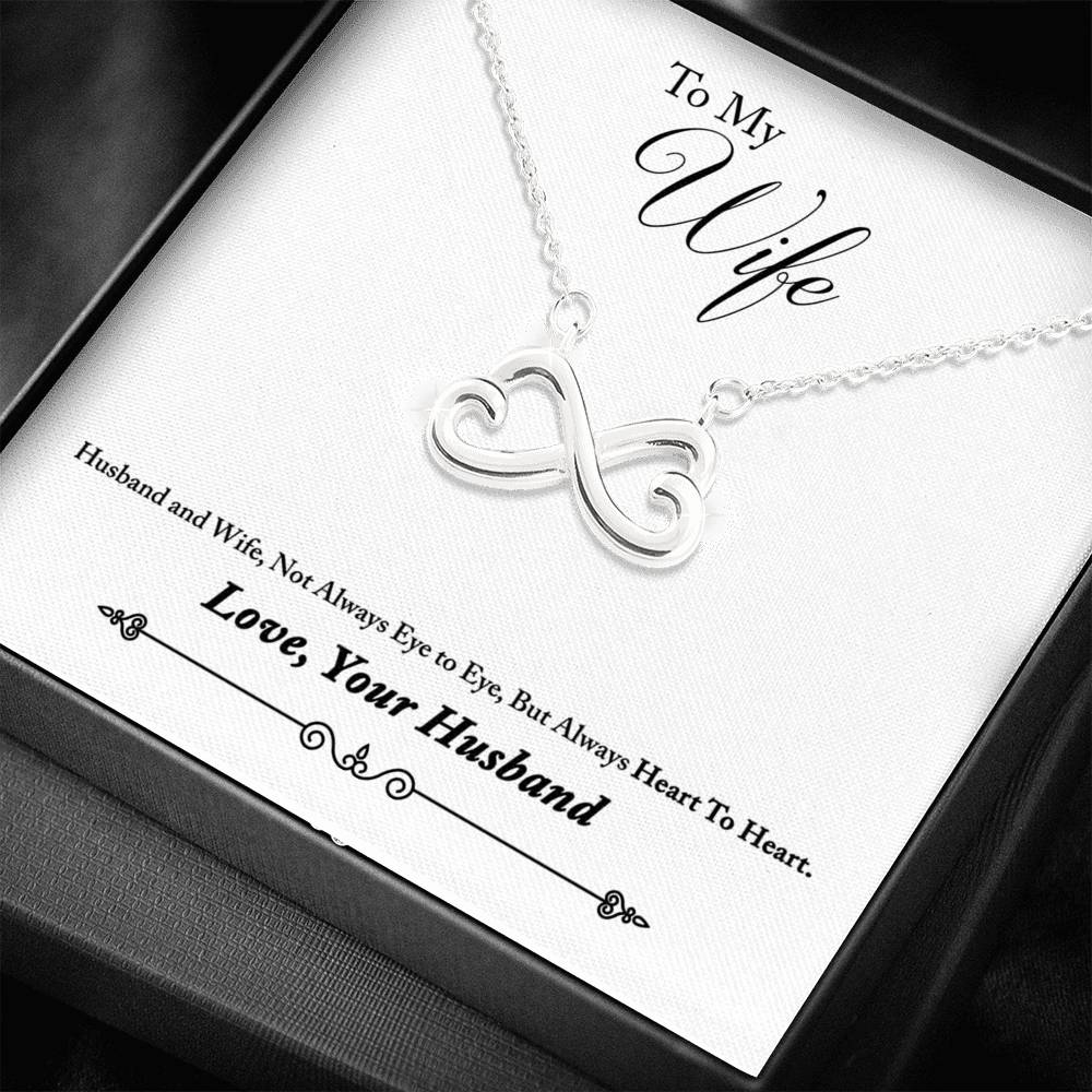 Infinity Hearts Necklace With Special Gift Message To Wife From Husband