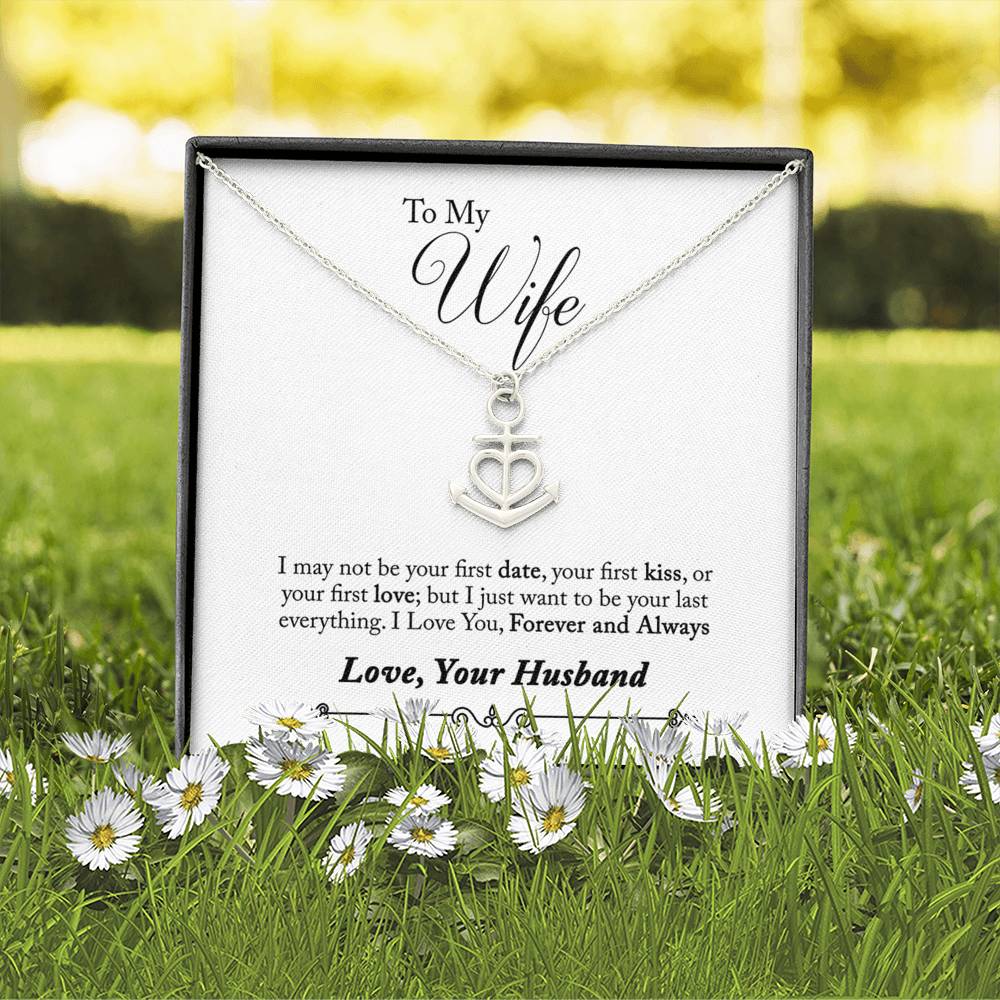 Anchor Necklace With Special Gift Message To Wife From Husband