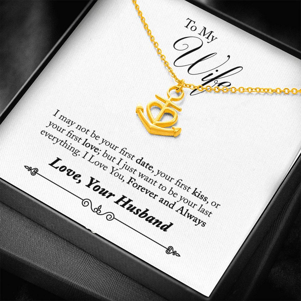 Anchor Necklace With Special Gift Message To Wife From Husband