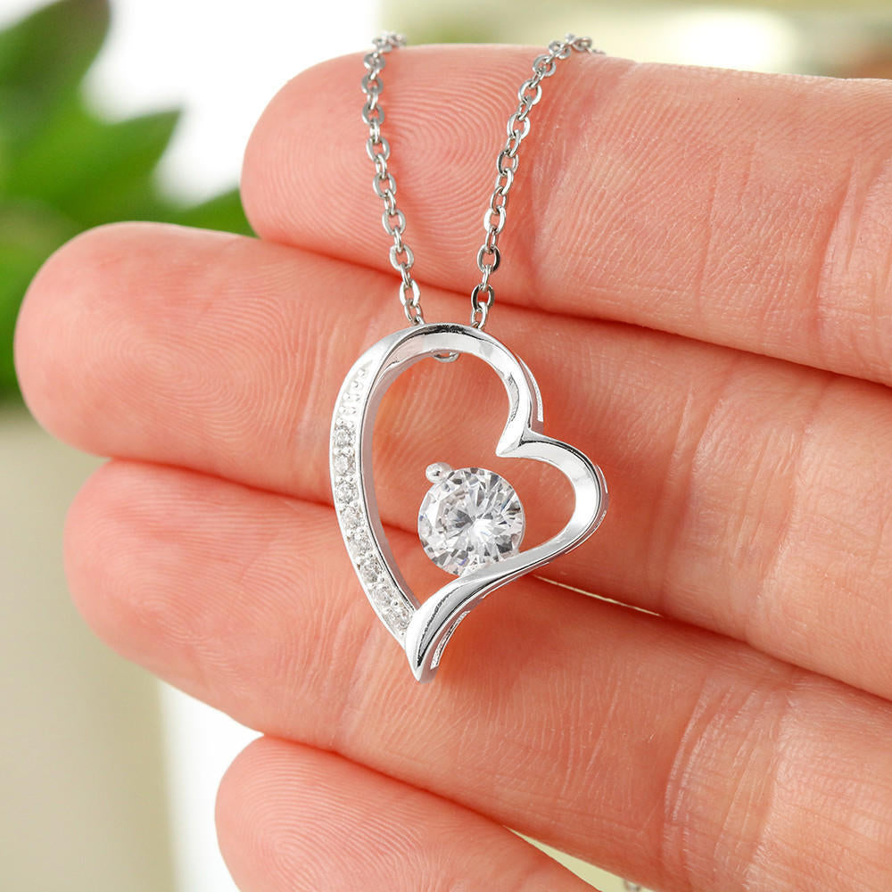 Forever Love Heart Necklace With Special Gift Message To Daughter From Dad