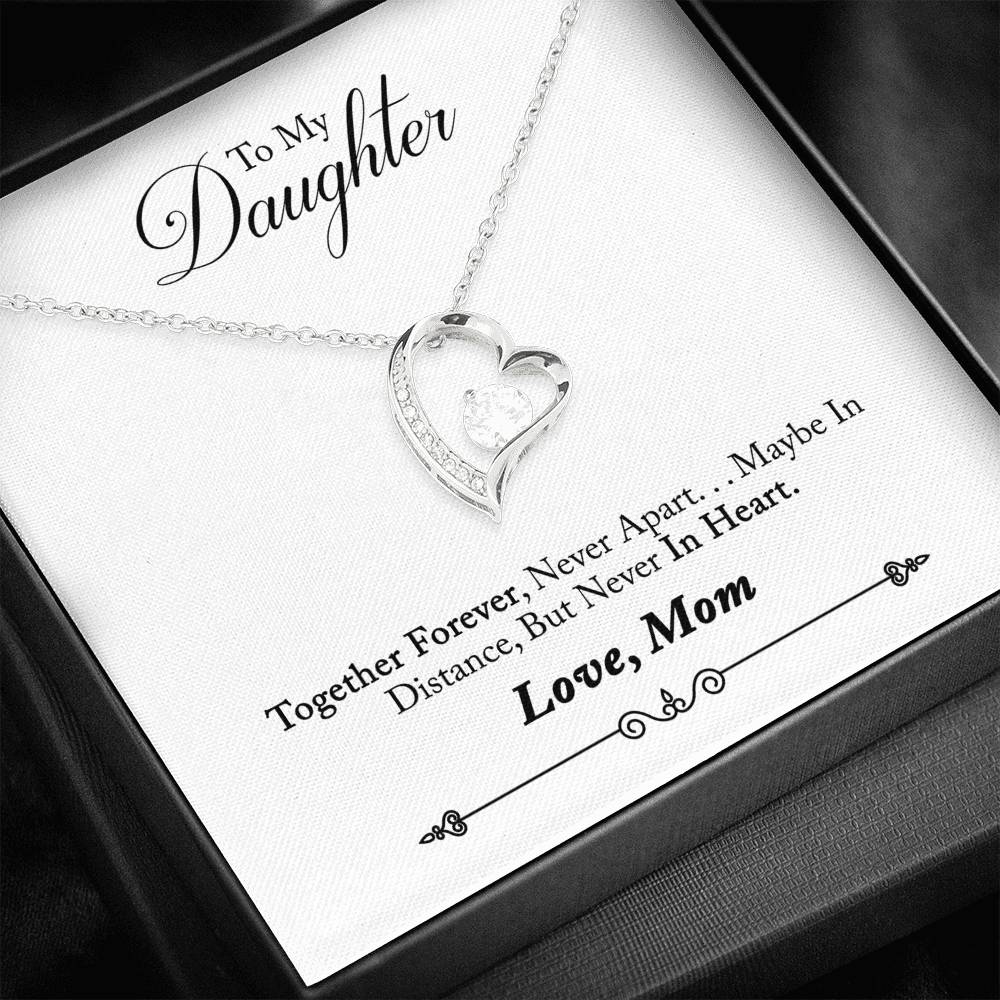 Forever Love Heart Necklace With Special Gift Message To Daughter From Mom