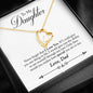 Forever Love Heart Necklace With Special Gift Message To Daughter From Dad
