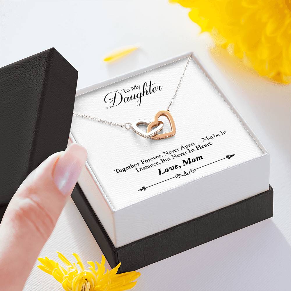 Interlocking Hearts Necklace With Special Gift Message To Daughter From Mom