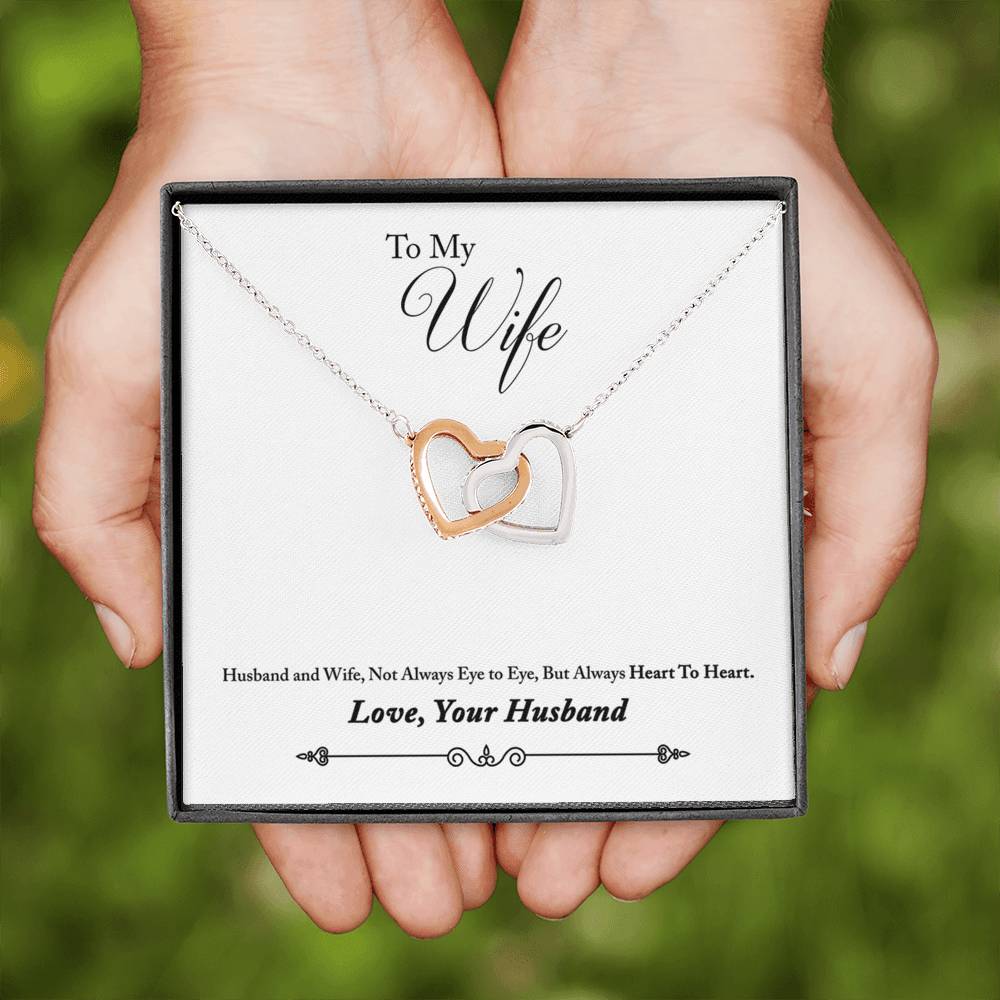 Interlocking Hearts Necklace With Special Gift Message To wife From Husband