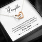 Interlocking Hearts Necklace w Special Gift Message To Daughter From Mom